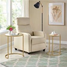 Round Side End Table Gold