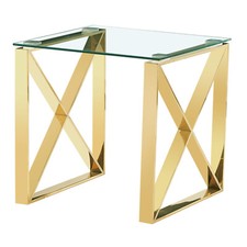 Gold Lamp Table Side End Table