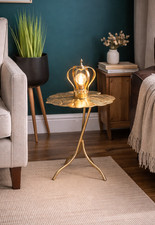 Gold Lotus Leaf Metal Side