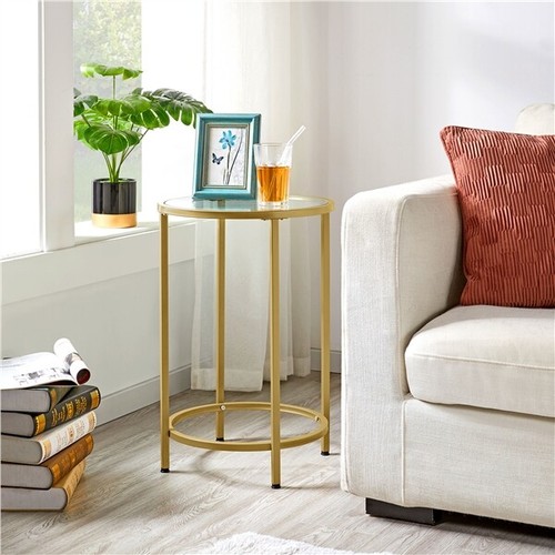Round side table gold - side, table,