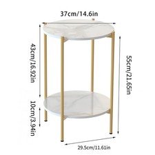 2 Tier Round Side Table Small