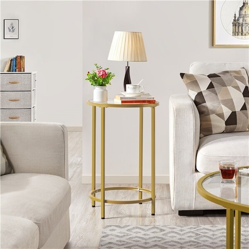 Gold side table - table,, end