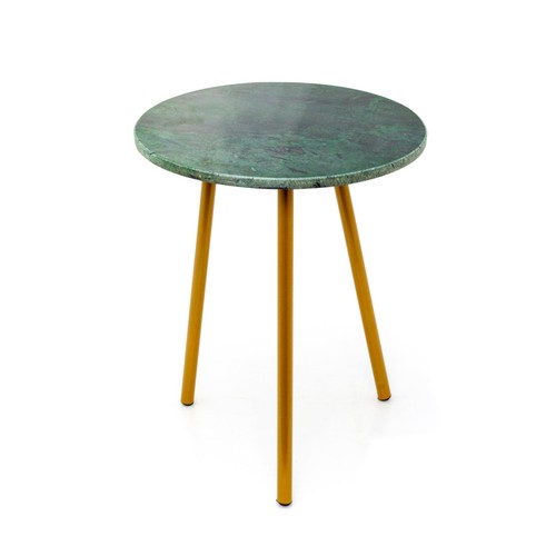 Green marble side table - green,