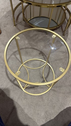 Gold glass side table - gold,