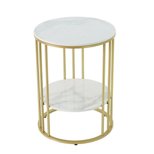 Real marble stone side table - marble,