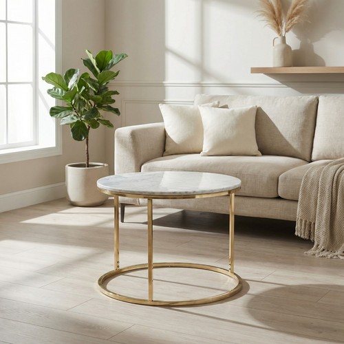 Seconds marble top gold frame - gold,