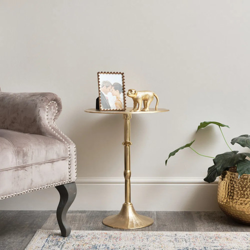 Round gold metal - round, side