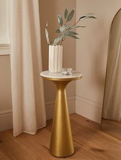 Gold Tone Metal Side End Table